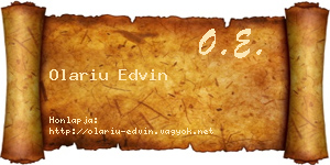 Olariu Edvin névjegykártya